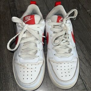 Nike Kids White and Red Athletic Sneakers